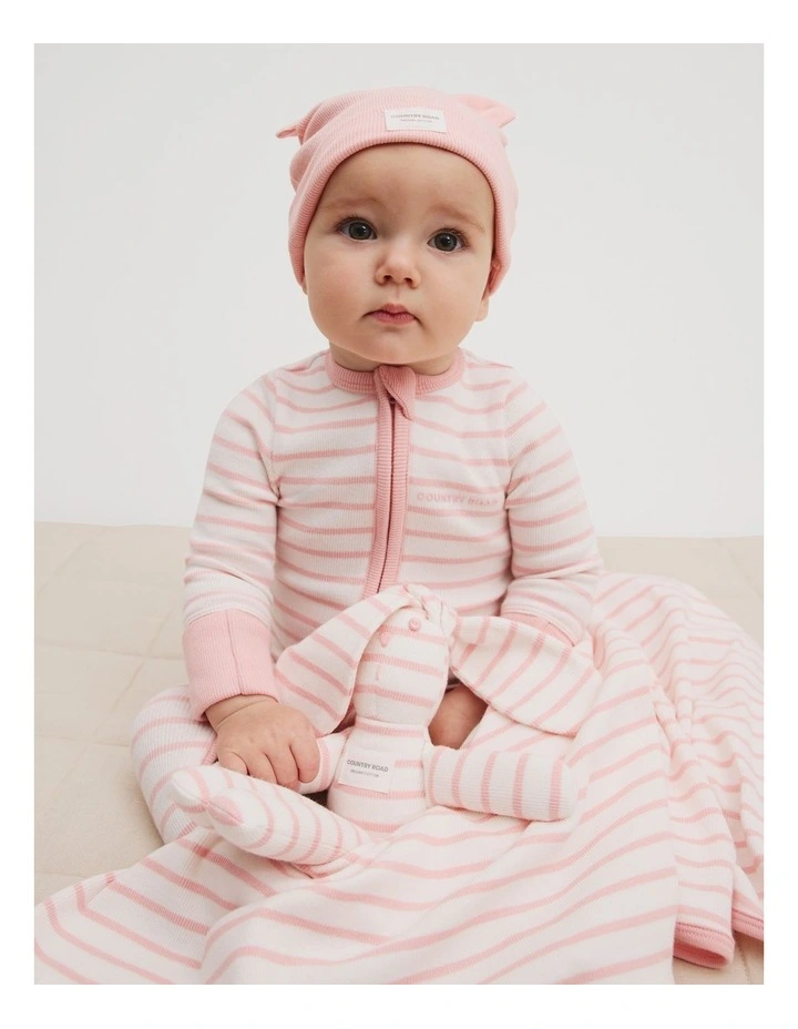 Organically Grown Cotton Stripe Rib Bunny Toy image 2