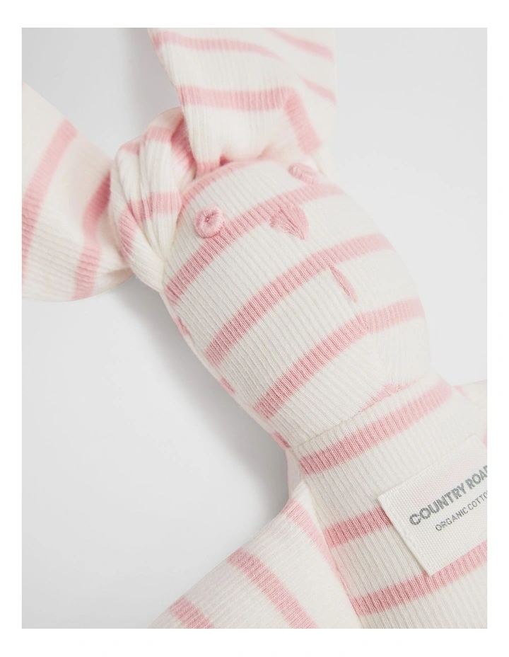 Organically Grown Cotton Stripe Rib Bunny Toy image 3