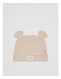 Organically Grown Cotton Rib Beanie in Shell