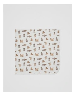 Dog Print Blanket in Marshmallow