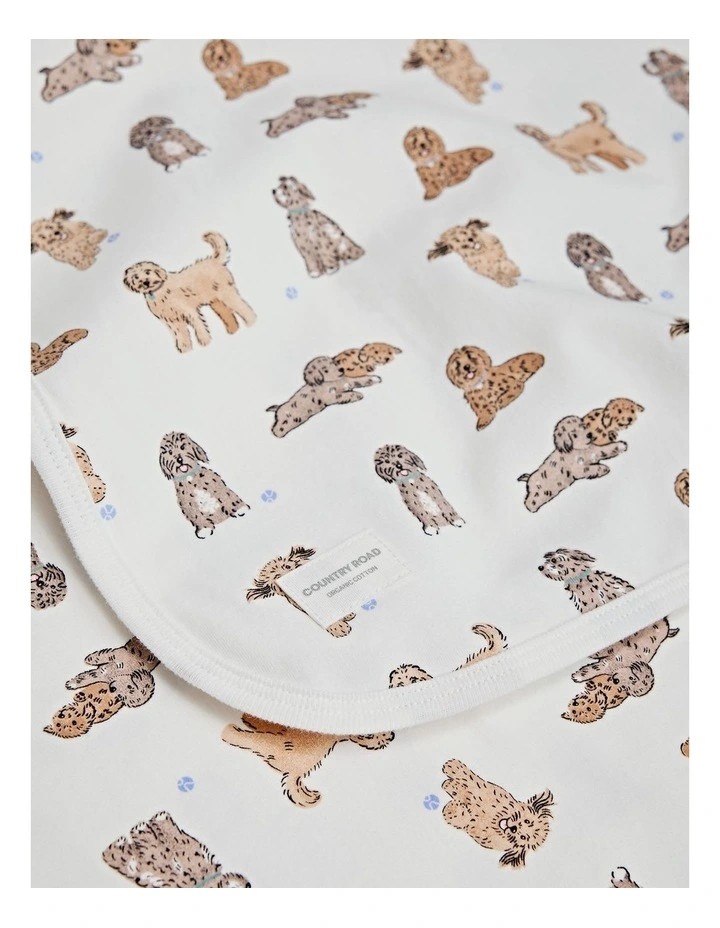 Dog Print Blanket in Marshmallow image 2