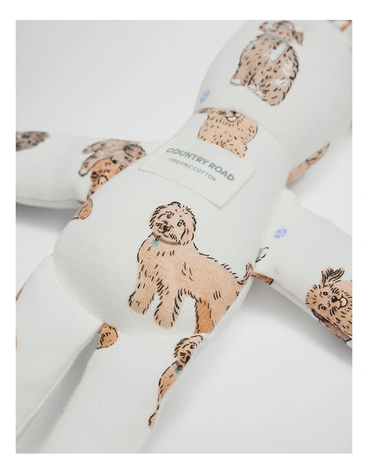 Organically Grown Cotton Dog Print Bunny Toy image 3