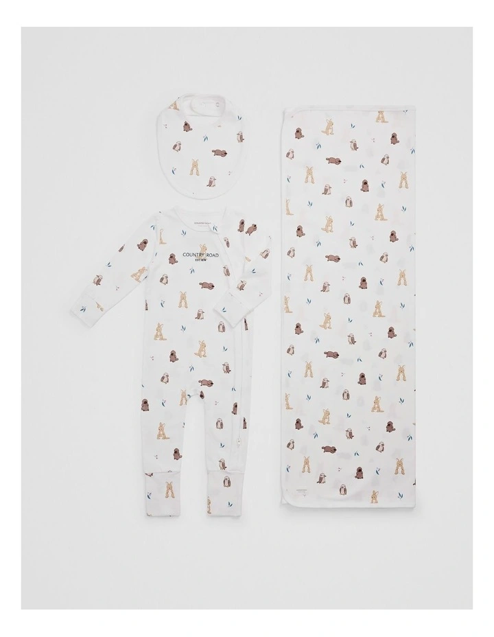Organically Grown Cotton Animal Gift Box in Australian Animal image 1