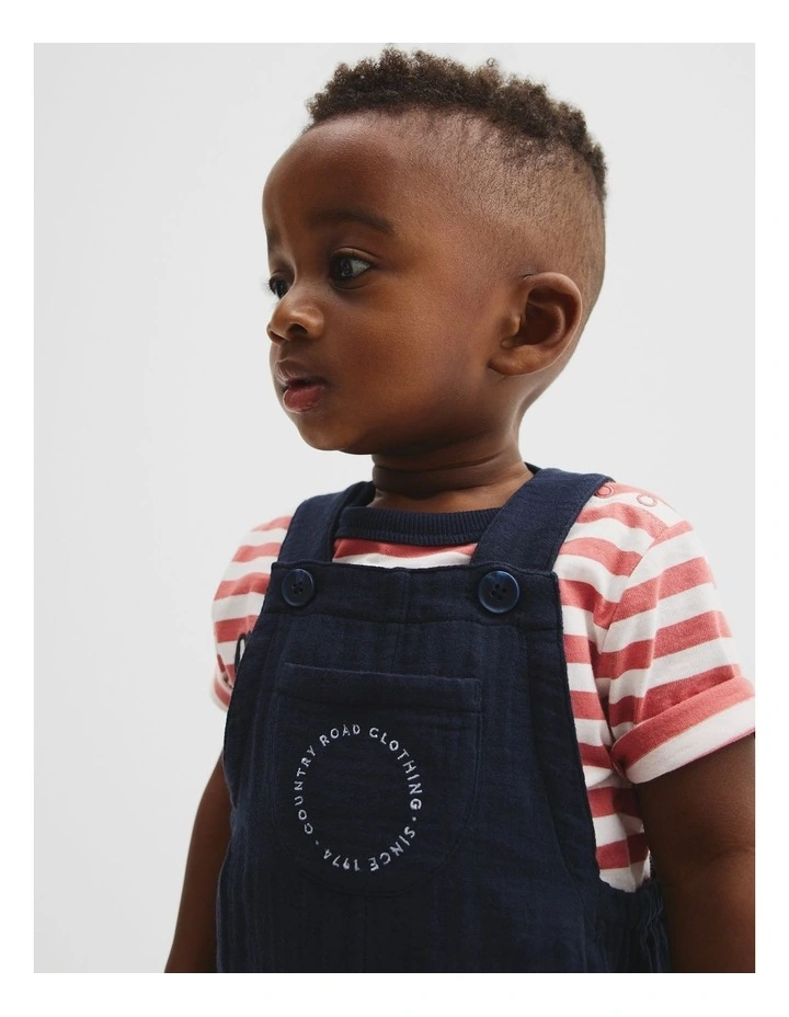 Textured Unisex Overall in Navy image 2