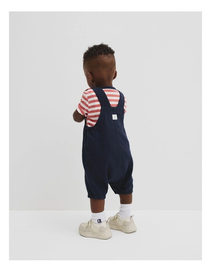 Textured Unisex Overall in Navy image 3