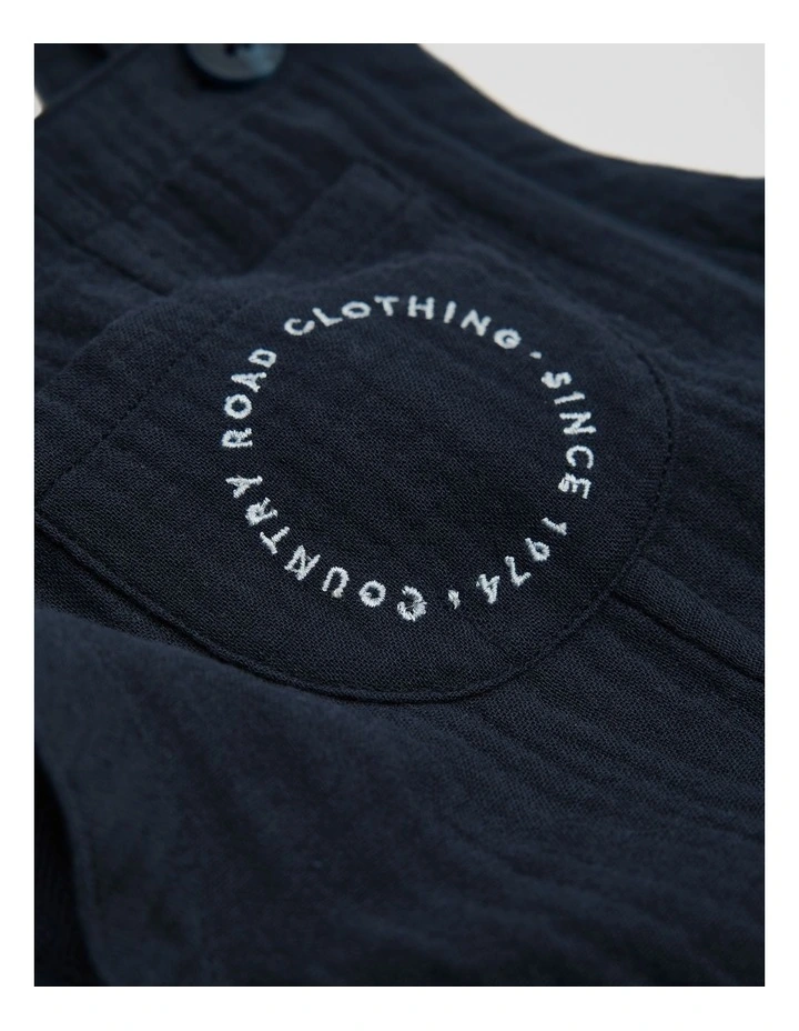 Textured Unisex Overall in Navy image 5
