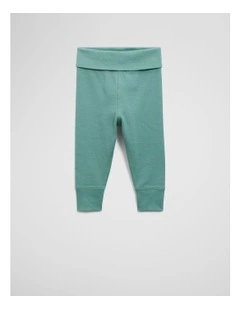 Organically Grown Cotton Fold-over Soft Pant in Blue Gum