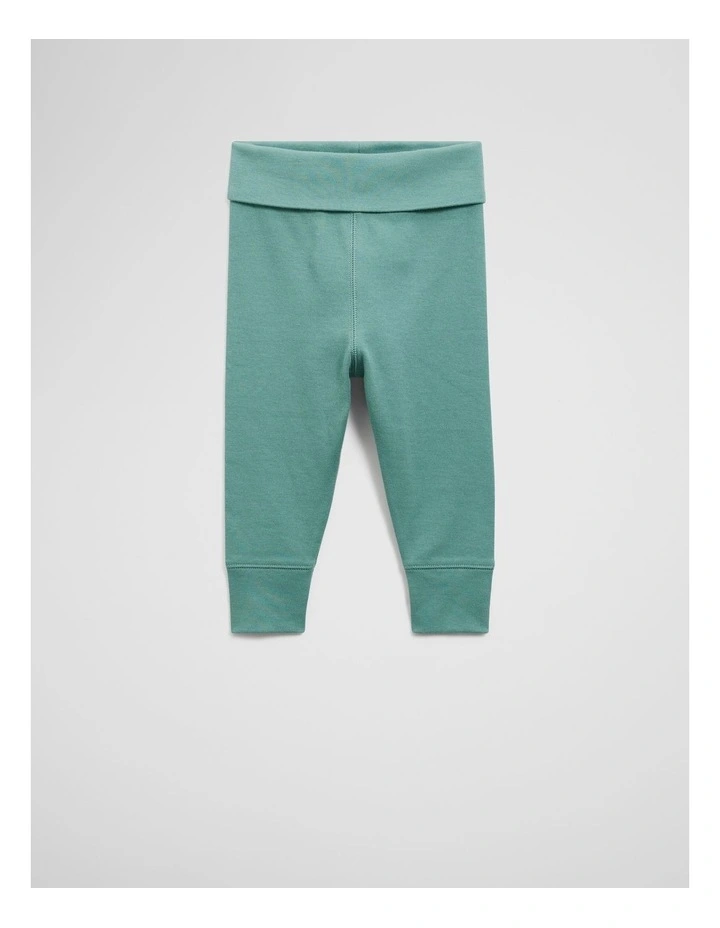 Organically Grown Cotton Fold-over Soft Pant in Blue Gum image 1
