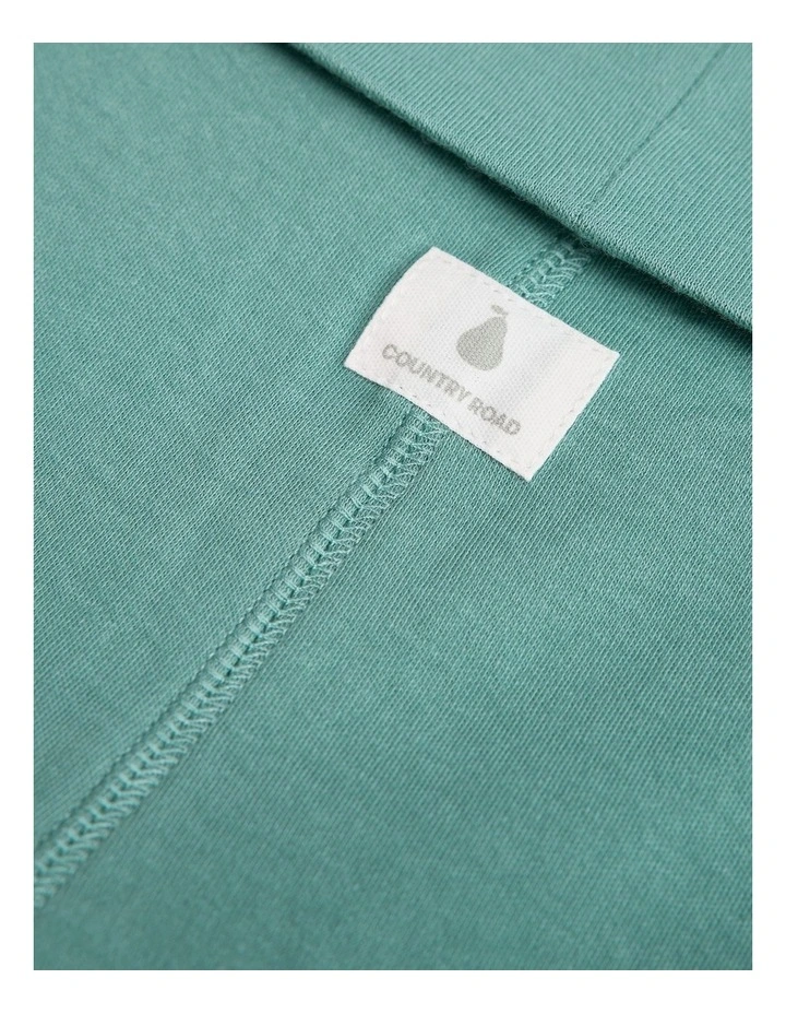 Organically Grown Cotton Fold-over Soft Pant in Blue Gum image 2
