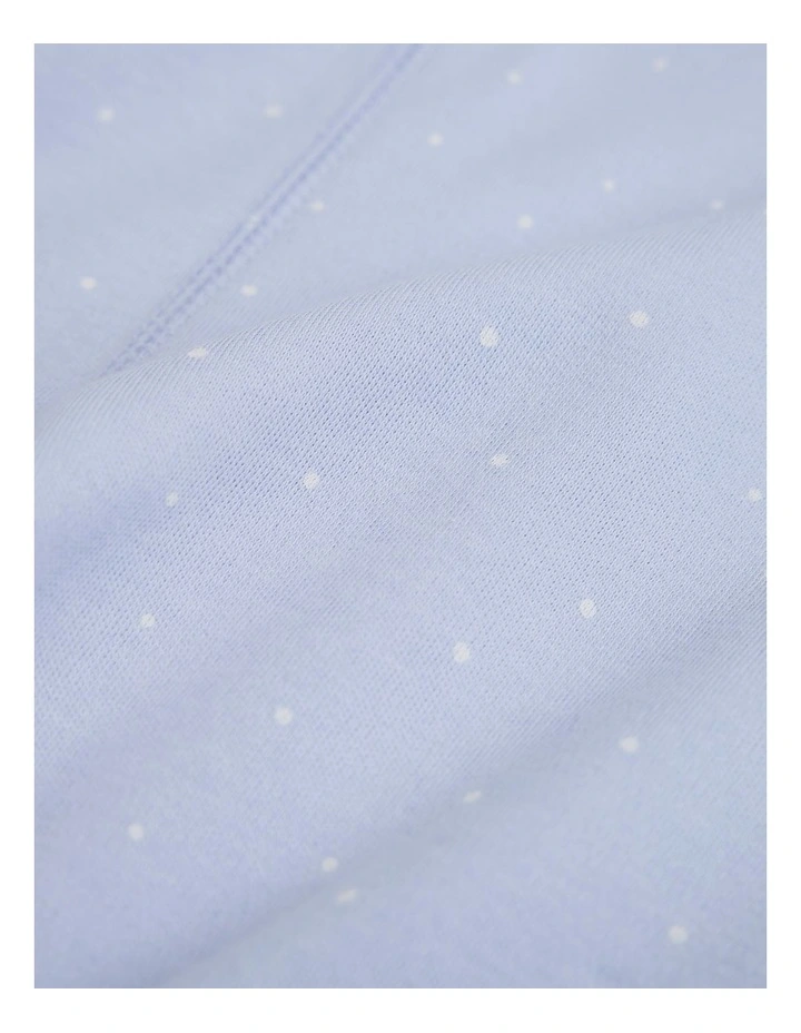 Organically Grown Cotton Fold Over Soft Pant in Bluebell Spot image 2