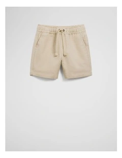 Cotton Linen Short in Oat
