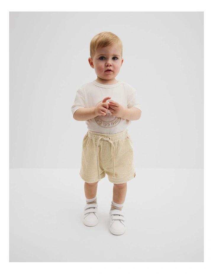 Organically Grown Cotton Cord Short in Oat image 1