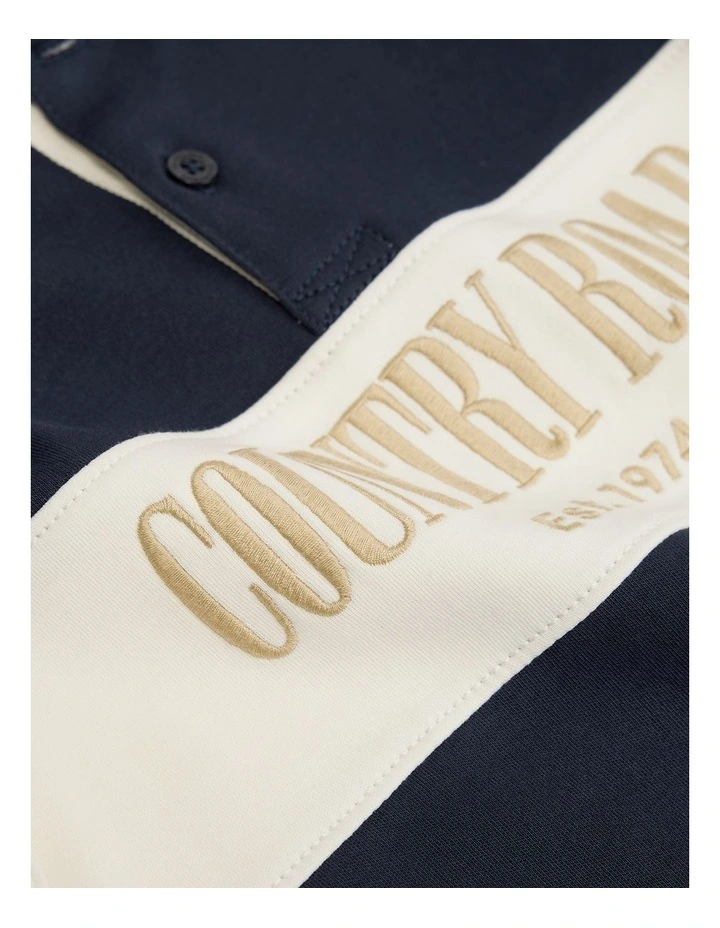 Organically Grown Cotton Logo Rugby T-shirt in Midnight image 2