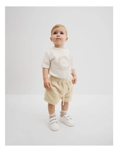 Australian Cotton Circle Logo T-shirt in Marshmallow