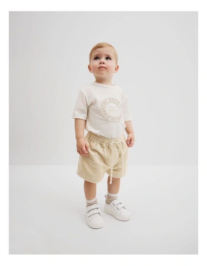 Australian Cotton Circle Logo T-shirt in Marshmallow image 1