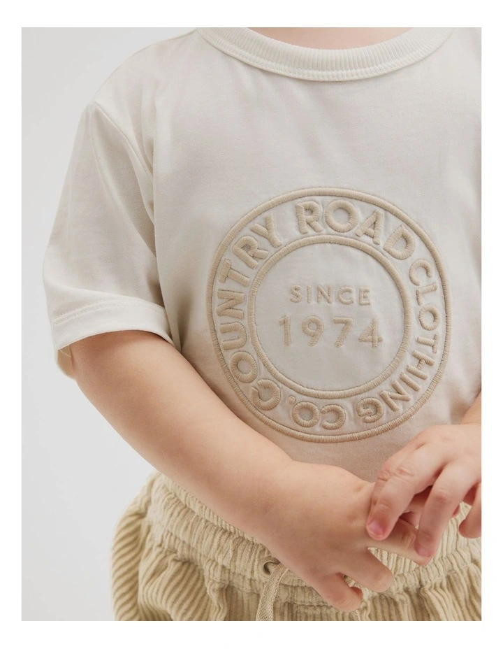 Australian Cotton Circle Logo T-shirt in Marshmallow image 2