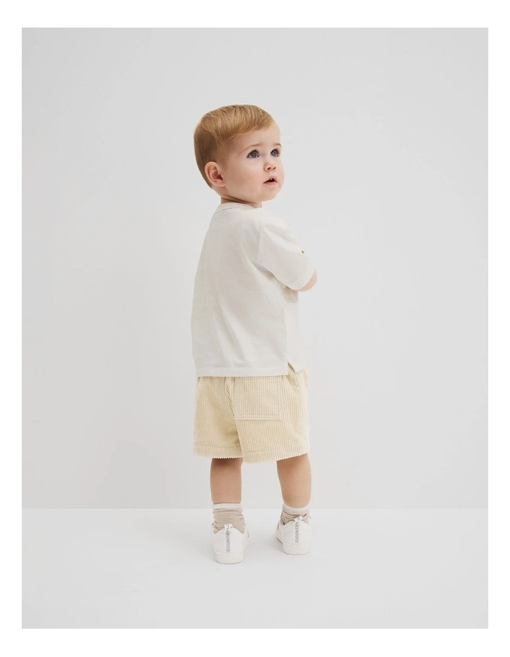 Australian Cotton Circle Logo T-shirt in Marshmallow image 3