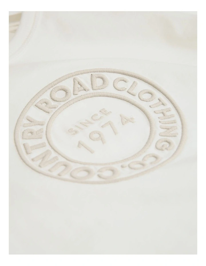 Australian Cotton Circle Logo T-shirt in Marshmallow image 5