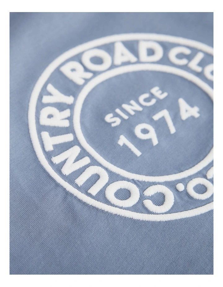 Australian Cotton Circle Logo T-shirt in Slate Blue image 2