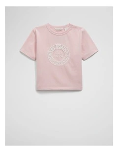 Australian Cotton Circle Logo T-shirt in Mineral Pink