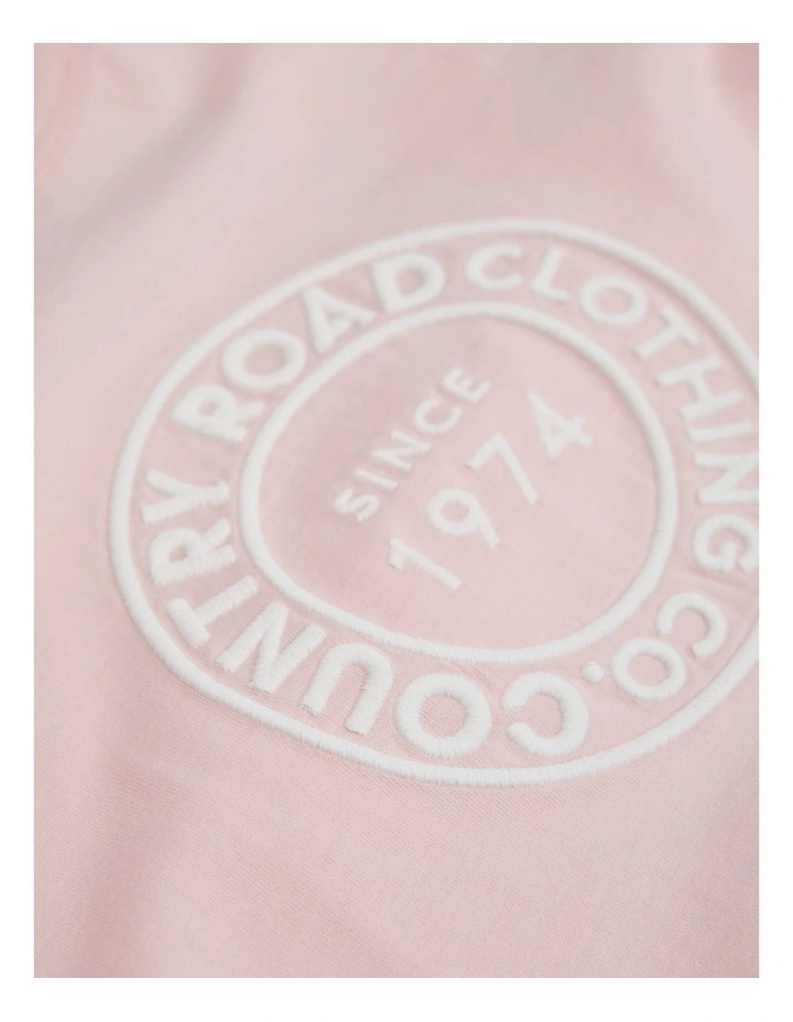 Australian Cotton Circle Logo T-shirt in Mineral Pink image 2