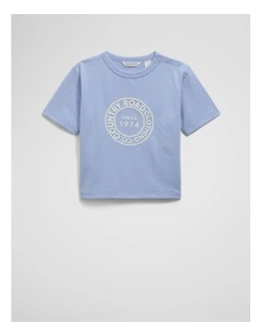 Australian Cotton Logo T-shirt in Bluebell