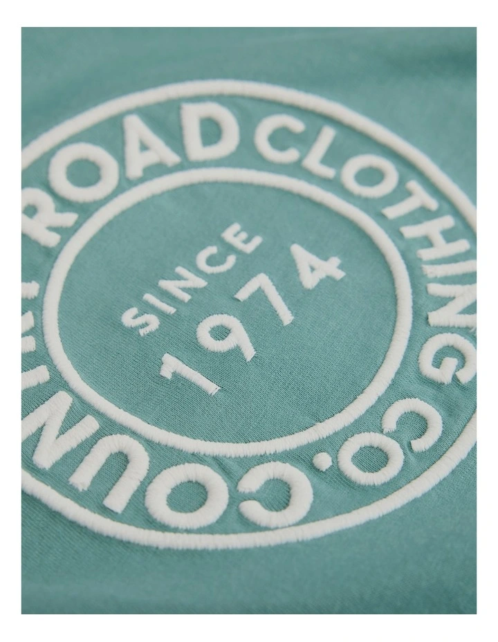 Australian Cotton Circle Logo T-shirt in Blue Gum image 2