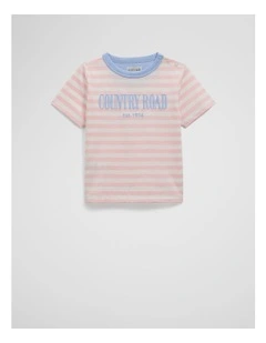 Organically Grown Cotton Heritage T-shirt in Mineral Pink Stripe