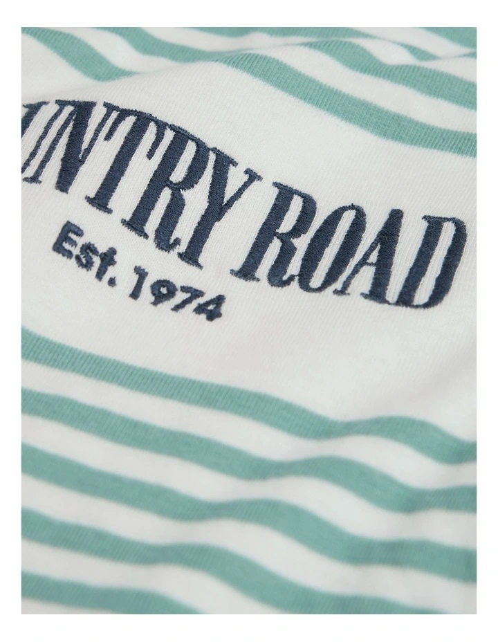 Organically Grown Cotton Long Sleeve Heritage Bodysuit in Blue Gum image 5