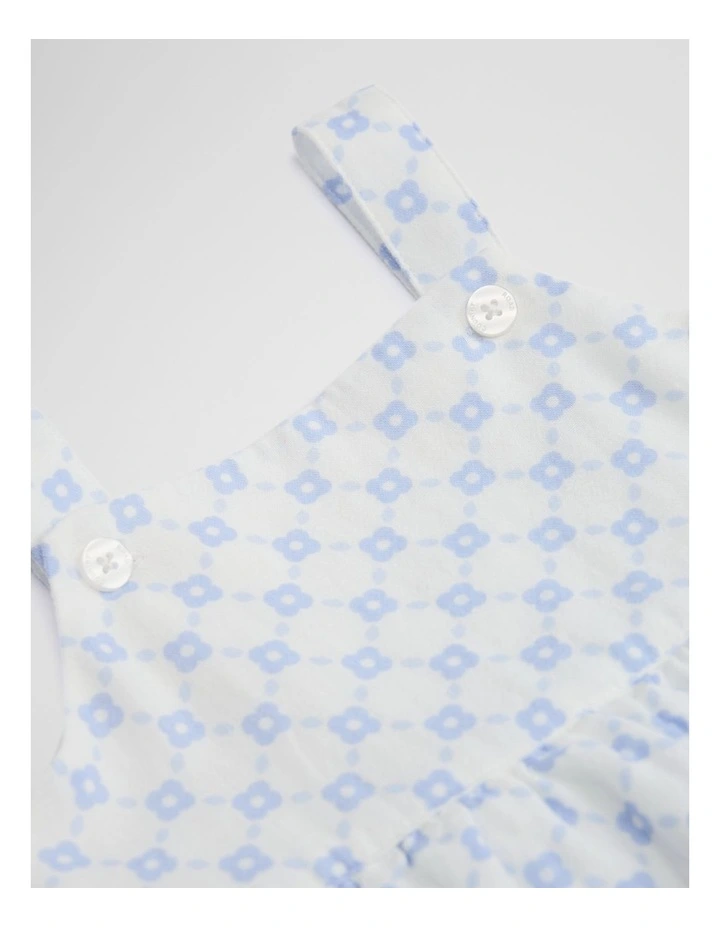 Organically Grown Cotton Tiered Romper Dress in Bluebell image 5