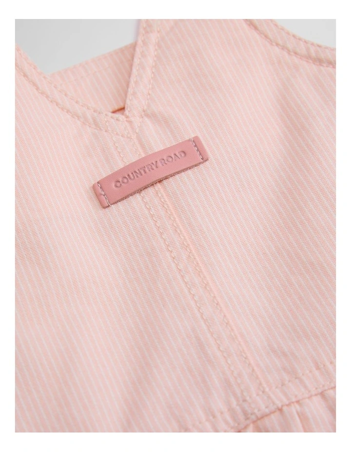 Organically Grown Cotton Railroad Frill Dress in Pink Stripe image 2