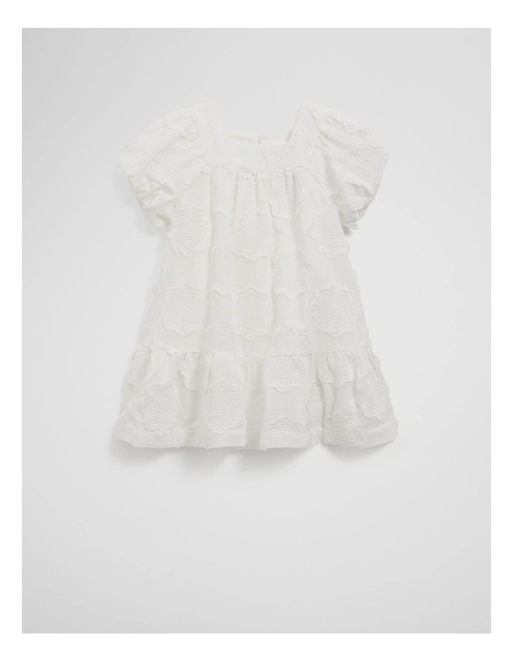Organically Grown Cotton Embroidered Floral Dress in Marshmallow image 4