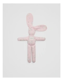Organically Grown Cotton Lamb Print Bunny in Mineral Pink