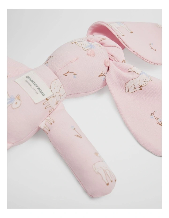 Organically Grown Cotton Lamb Print Bunny in Mineral Pink image 3