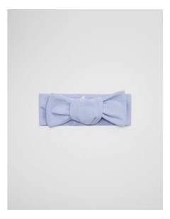 Organically Grown Cotton Headband in Bluebell Spot