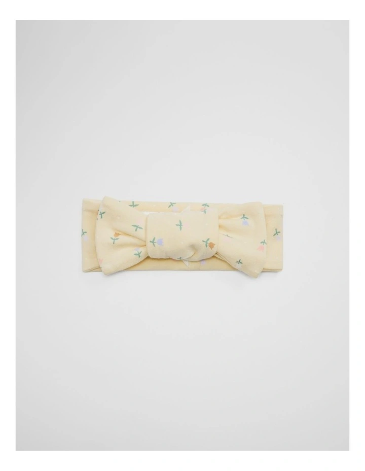 Organically Grown Cotton Headband in Lemon Ditsy image 1