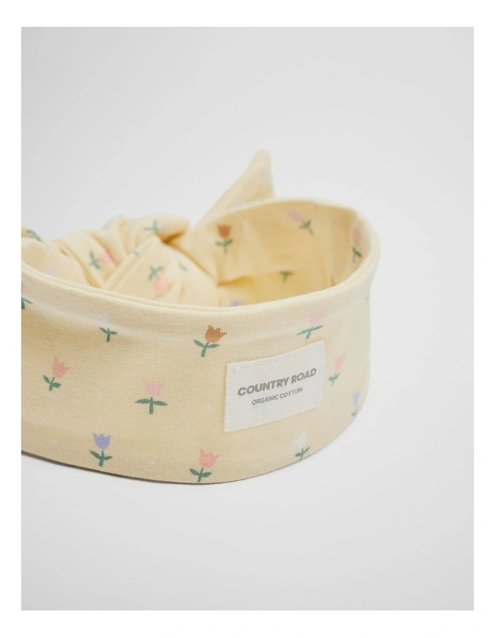Organically Grown Cotton Headband in Lemon Ditsy image 2