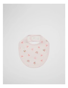 Organically Grown Cotton Waffle Bib in Pink Floral