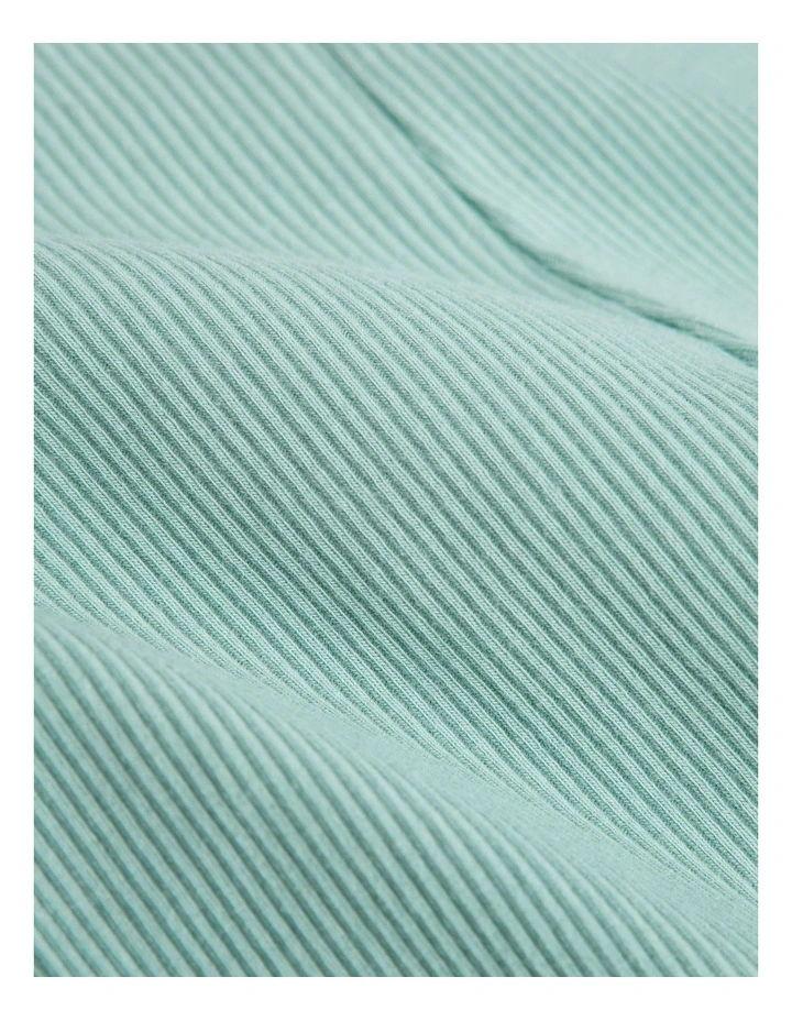 Organically Grown Cotton Blend Solid Rib Legging in Spearmint image 2