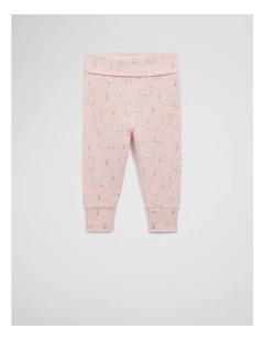 Organically Grown Cotton Lamb Fold Over Soft Pant in Mineral Pink