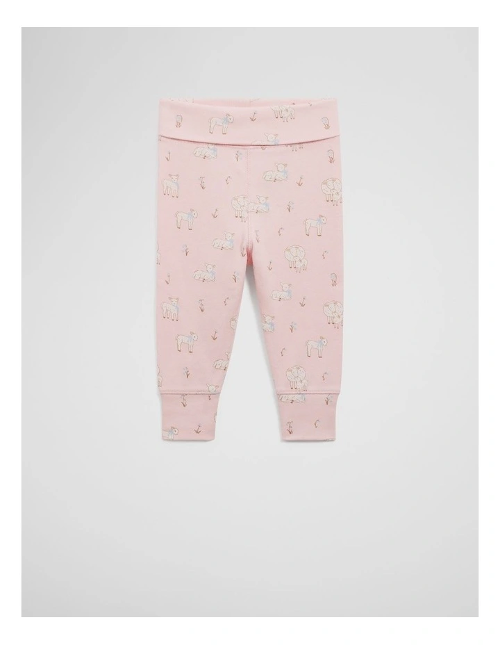 Organically Grown Cotton Lamb Fold Over Soft Pant in Mineral Pink image 1