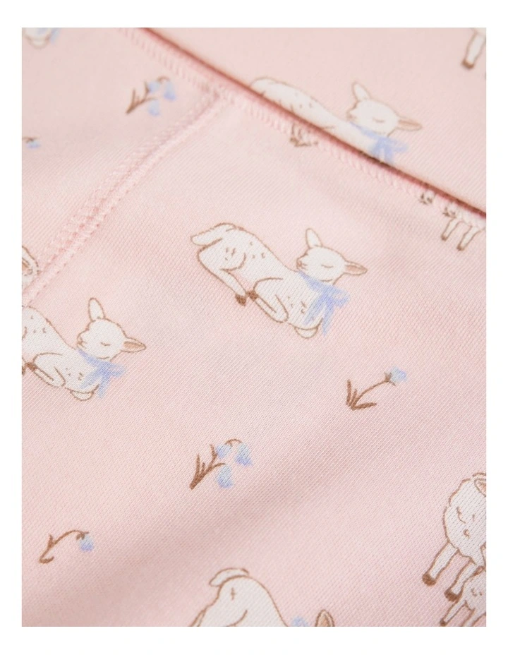 Organically Grown Cotton Lamb Fold Over Soft Pant in Mineral Pink image 2