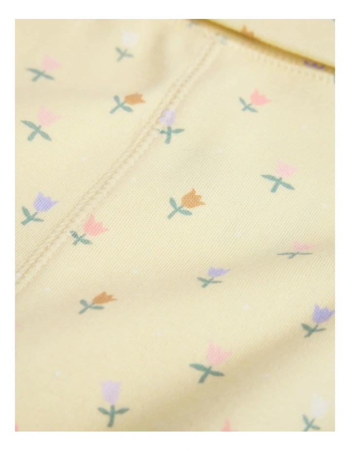 Organically Grown Cotton Fold Over Soft Pant in Lemon Ditsy image 2