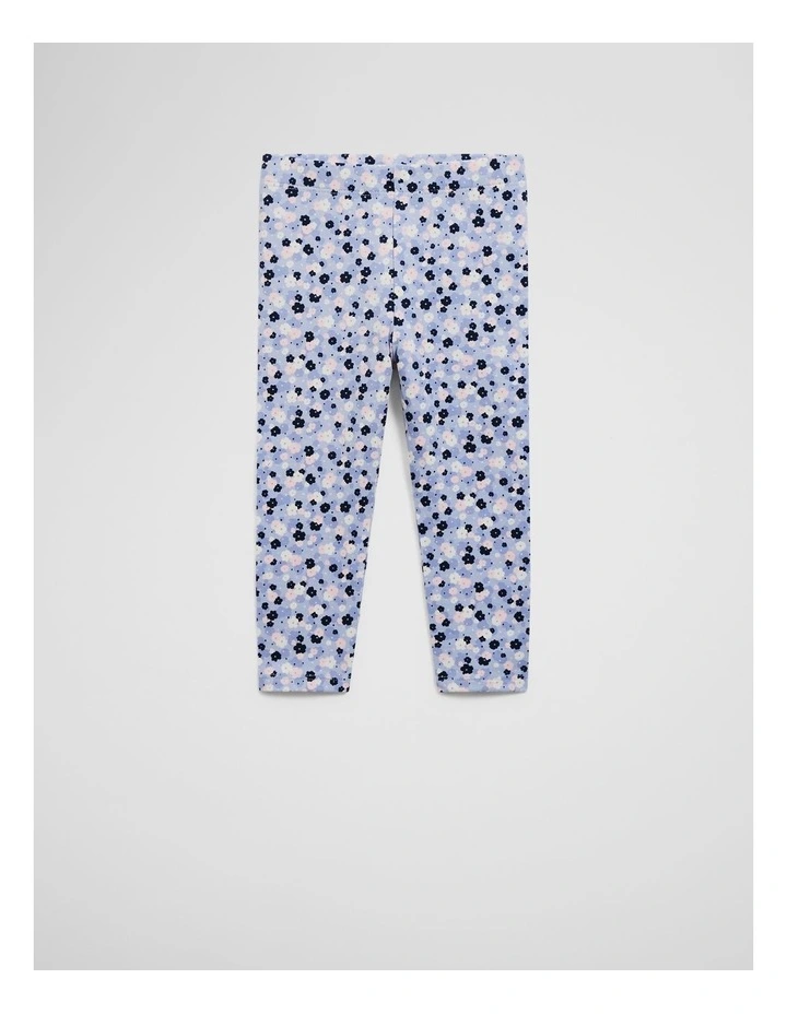Organically Grown Cotton Blend Ditsy Legging in Bluebell Ditsy image 1