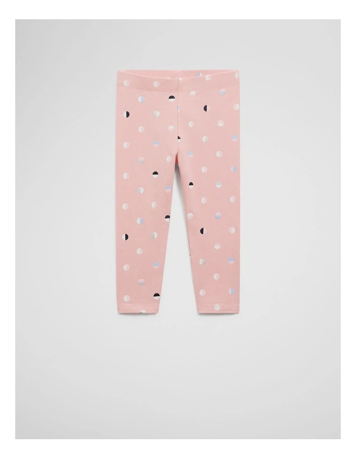 Organically Grown Cotton Blend Spot Legging in Blush Pink image 1