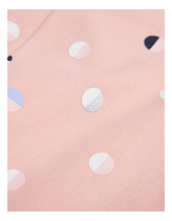 Organically Grown Cotton Blend Spot Legging in Blush Pink image 2