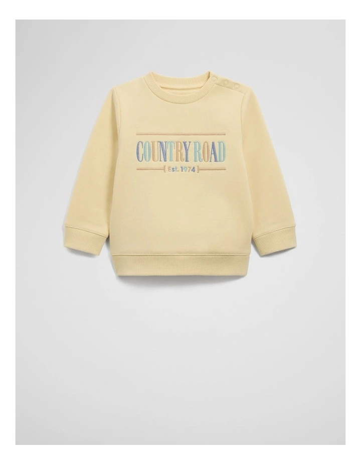 Verified Australian Cotton Heritage Sweat in Lemon Multi image 1