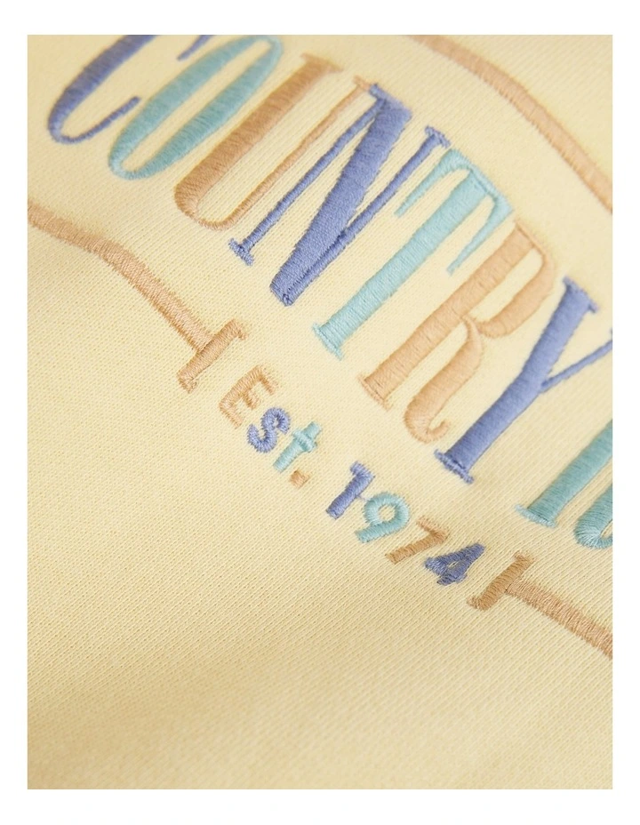 Verified Australian Cotton Heritage Sweat in Lemon Multi image 2