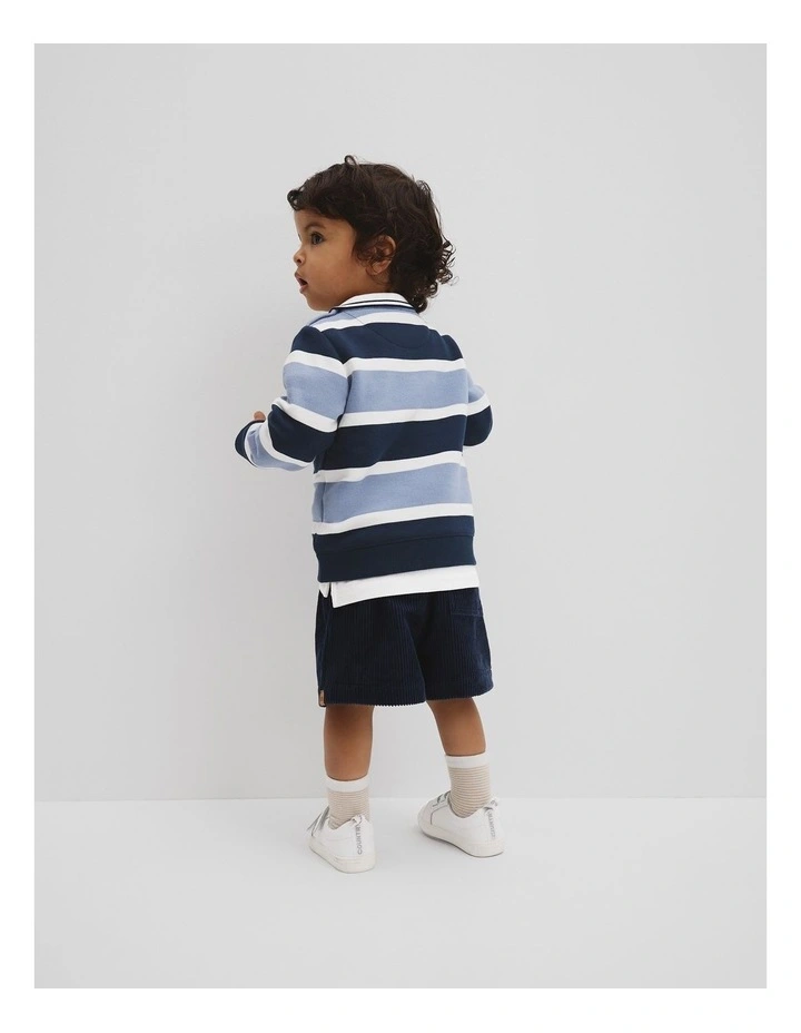 Verified Australian Cotton Heritage Sweat in Blue Stripe image 3