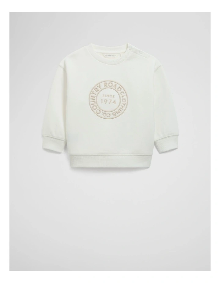 Australian Oversized Circle Logo Sweat in Marshmallow image 1